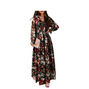 Floral Black Maxi Dress